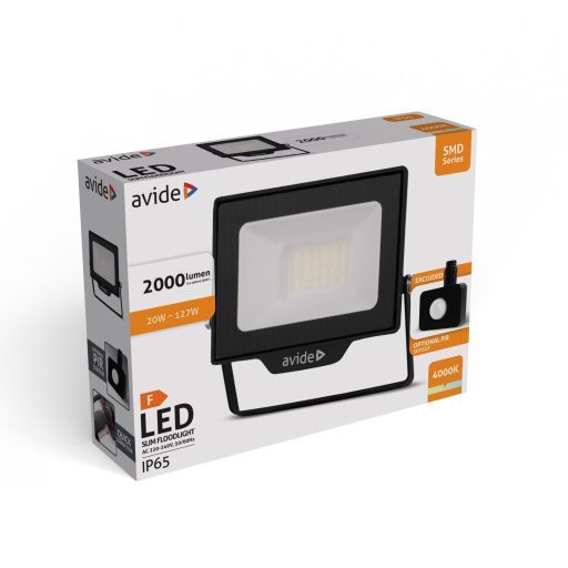 Avide LED Reflektor SMD 20W NW 4000K Gyorscsat.+Opc.PIR (ABLRFLNW-20WQC-OPIR)