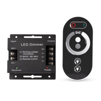   Avide LED Szalag 12-24V 216W Fényerőszabályzó RF Érintőpaneles Távirányító és Vezérlő (ABLS1224V5TKDIMM-216W-RFC)