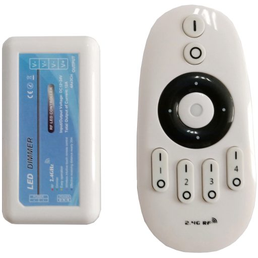 Avide LED Szalag 12-24V 144W Fényerőszabályzó 4 Zónás RF Távirányító és Vezérlő (ABLS12V12DIMM-RFC-4Z-SET)