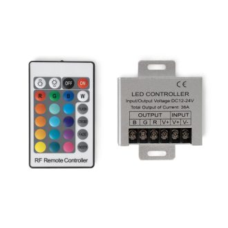   Avide LED Szalag 12-24V 150W RGB 24 Gombos RF Távirányító és Vezérlő (ABLS12V24KRGB-150W-RFC)