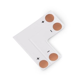   Avide LED Szalag 12-24V L sarok elem, forr.mentes, fehér-2eres, 8mm (10 db-os csom.) (ABLS12V3528-L-CONNECTOR-10)