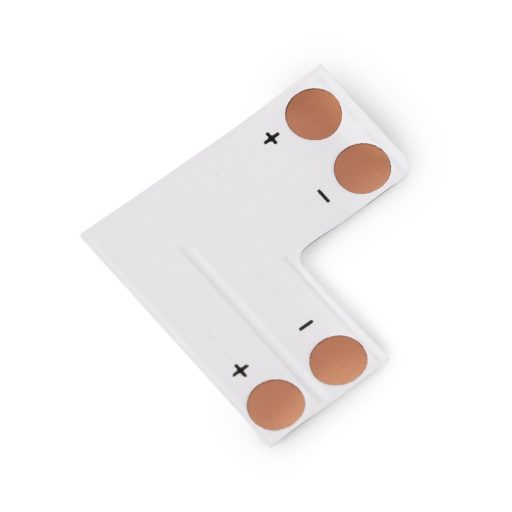 Avide LED Szalag 12-24V L sarok elem, forr.mentes, fehér-2eres, 8mm (10 db-os csom.) (ABLS12V3528-L-CONNECTOR-10)