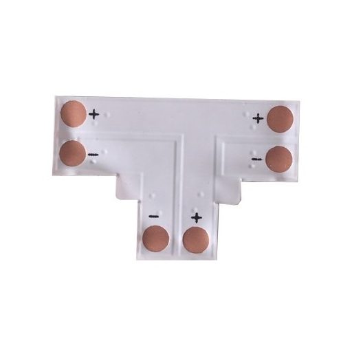 Avide LED Szalag 12-24V T elosztó elem, forr.mentes, fehér-2eres, 8mm (10 db-os csom.) (ABLS12V3528-T-CONNECTOR-10)