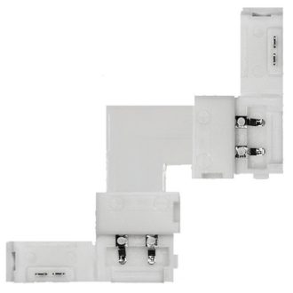   Avide LED Szalag 12-24V L sarok elem, forr.mentes, fehér-2eres, 10mm (10 db-os csom.) (ABLS12V5050-L-CONNECTOR-10)