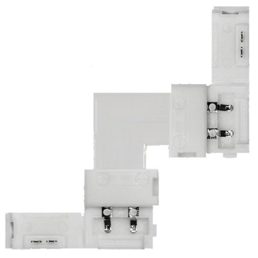 Avide LED Szalag 12-24V L sarok elem, forr.mentes, fehér-2eres, 10mm (10 db-os csom.) (ABLS12V5050-L-CONNECTOR-10)