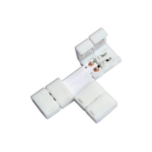 Avide LED Szalag 12-24V T elosztó elem, forr.mentes, fehér-2eres, 10mm (10 db-os csom.) (ABLS12V5050-T-CONNECTOR-10)