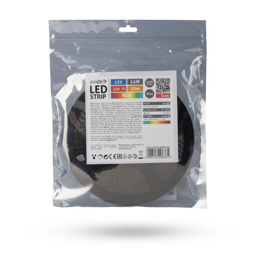 Avide LED Szalag D-COB 12V 14W RGB IP44 10m (ABLS12VDCOB-150RGB-10M)