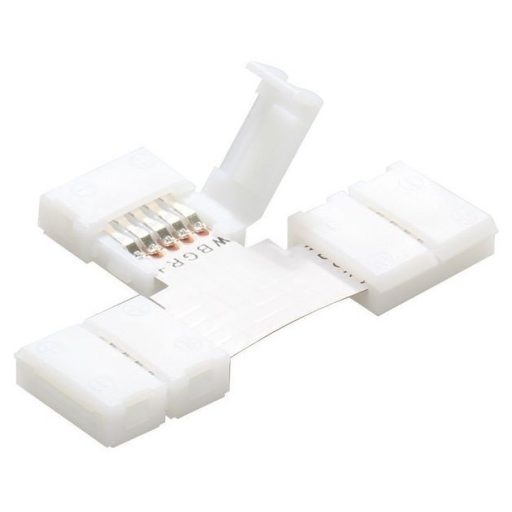 Avide LED Szalag 12-24V T elosztó elem, forr.mentes, RGB+W-5 eres, 10mm (10 db-os csom.) (ABLS12VRGBW-T-CONNECTOR-C-10)