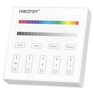   Avide LED Szalag 12-24V RGB+W 4 Zónás RF Beépíthető /AC180-240V/ Érintőpaneles Távirányító (ABLS12VTPRRGBW-RFC-4Z)