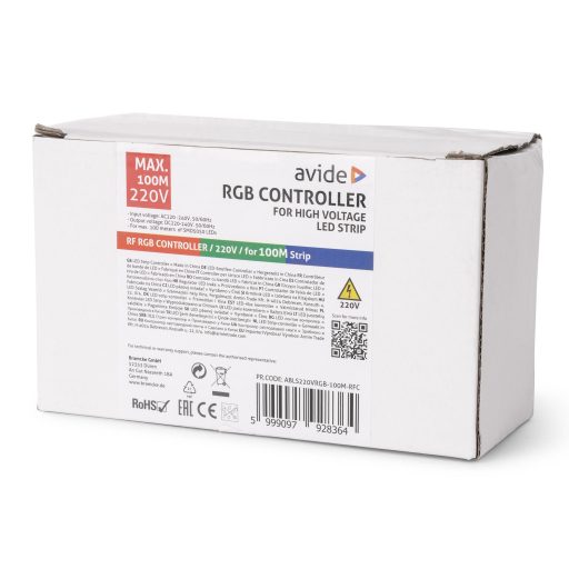 Avide LED Szalag 220V RGB RF Távirányító és Vezérlő max. 100m LED-szalaghoz (ABLS220VRGB-100M-RFC)