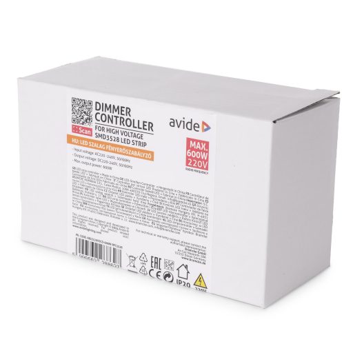Avide LED Szalag 220V 600W Fényerőszabályzó 3528 SMD Rádiós Távirányító és Vezérlő (ABLS220VSCD-600W-RFC3528)