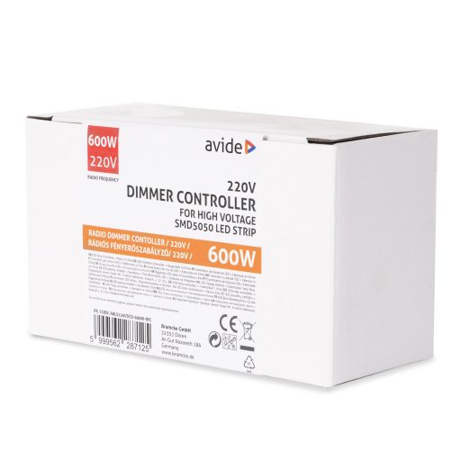 Avide LED Szalag 220V 600W Fényerőszabályzó 5050 SMD Rádiós Távirányító és Vezérlő (ABLS220VSCD-600W-RFC)