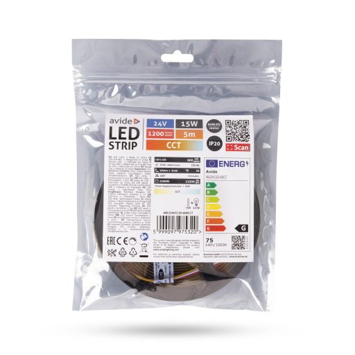 Avide LED Szalag C-LED 24V 15W CCT (3000K-6400K) IP20 5m (ABLS24VCLED-608CCT)