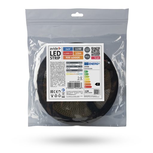 Avide LED Szalag D-COB 24V 12W 4000K NW IP44 10m (ABLS24VDCOB-240NW)