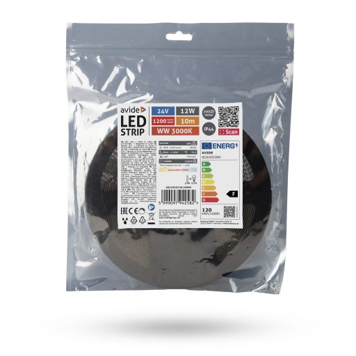 Avide LED Szalag D-COB 24V 12W 3000K WW IP44 10m (ABLS24VDCOB-240WW)