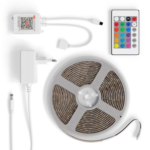 Avide LED Szalag Bliszter 12V 22W SMD5050 30LED RGB+2700K IP65 5m WIFI TUYA + IR (ABLSBL12V5050-30RGBW-TYIR)