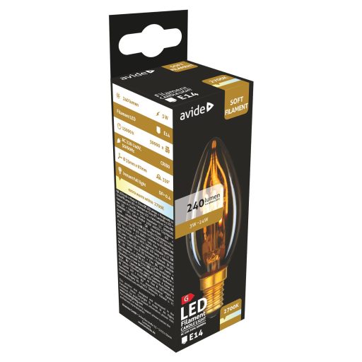 Avide LED Soft Filament Candle 3W E14 EW 2700K (ABLSFC14EW-3W-2)