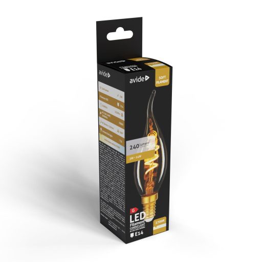 Avide LED Soft Filament Candle Flame 3W E14 EW 2700K (ABLSFCFL14EW-3W)