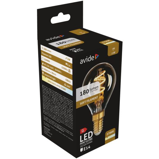 Avide LED Soft Filament Mini Globe 3W E14 EW 2700K (ABLSFMG14EW-3W)