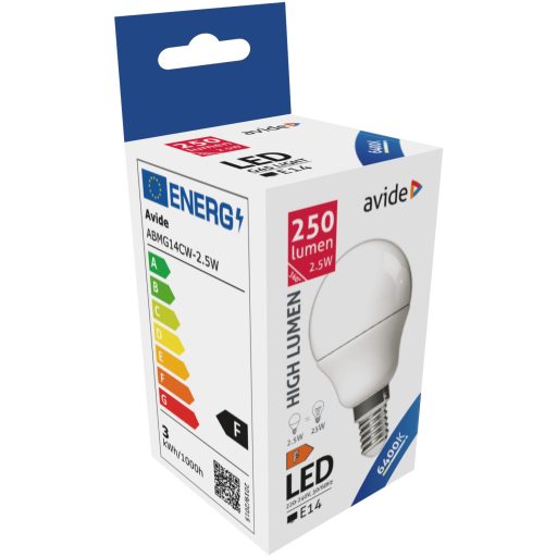 Avide LED Globe Mini G45 2.5W E14 CW 6400K (ABMG14CW-2.5W)