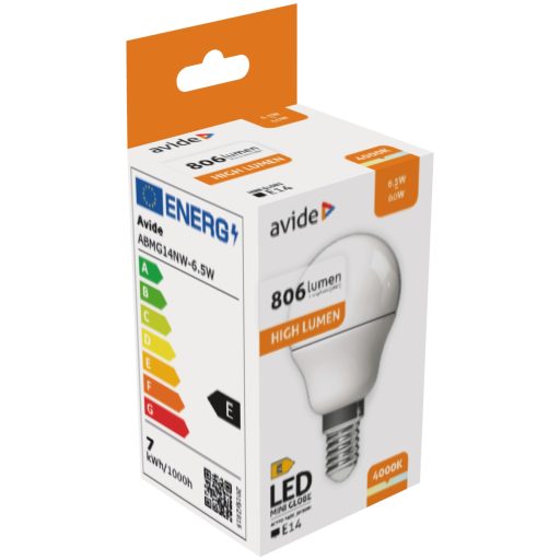 Avide LED Globe Mini G45 6.5W E14 NW 4000K (ABMG14NW-6.5W)