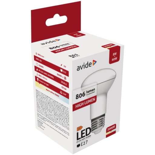 Avide LED R63 8W E27 WW 3000K (ABR63WW-8W)
