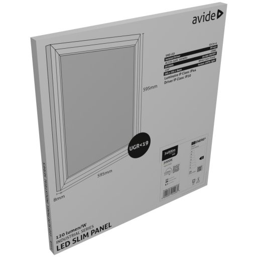 Avide LED Panel 600x600mm 29W NW 4000K 120lm/W UGR+IP44 Industrial Range *Sérült Csomagolás* (ABSLP600-29W-NW-IND-SCS)