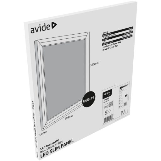 Avide LED Panel 600x600mm 33W WW 3000K 140lm/W UGR+IP44 Industrial Range (ABSLP600-33W-WW-IND)