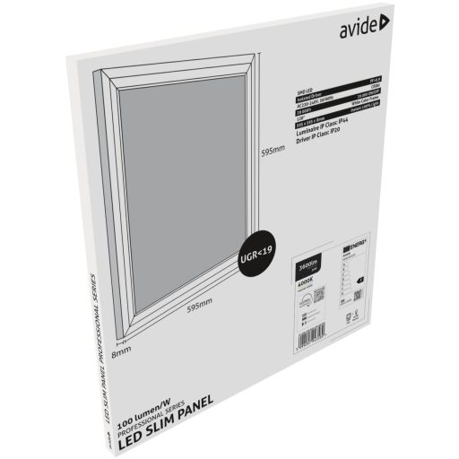 Avide LED Panel 600x600mm 36W NW 4000K 100lm/W UGR+IP44 Professional Range (ABSLP600-36W-NW-PRO)