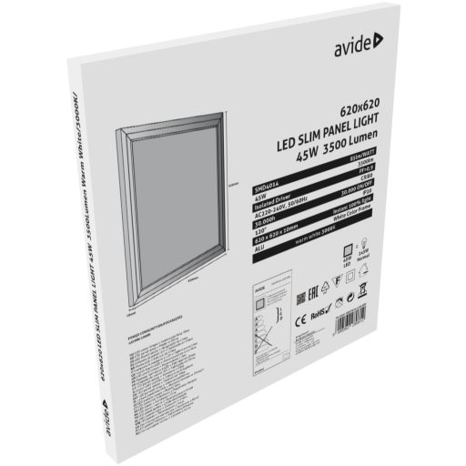 Avide LED Slim Panel 622x622x10mm 45W WW 3000K (ABSLP620-45W-WW)