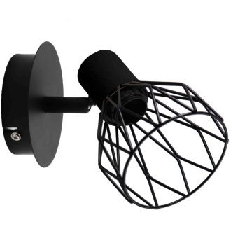 Avide Fali Lámpa Ivy 1xE14 Foglalattal Fekete (ABWL-IV1B)