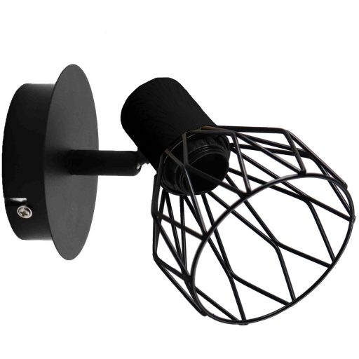 Avide Fali Lámpa Ivy 1xE14 Foglalattal Fekete (ABWL-IV1B)