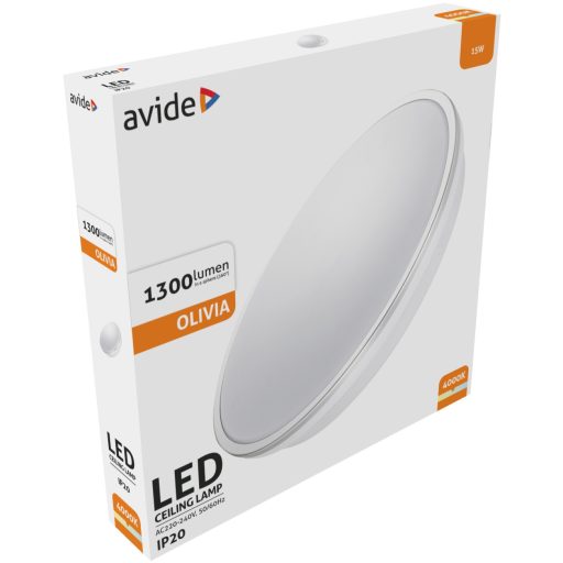 Avide LED Mennyezeti Lámpa Olivia Ezüst 15W 280*55mm NW 4000K (ACLO28NW-15W-OLI-S)
