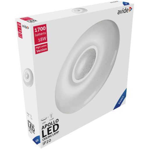 Avide LED Mennyezeti Lámpa Apollo 18W 348*62mm CW 6400K (ACLO33CW-18W-APO)