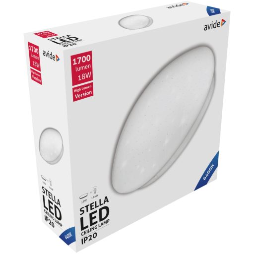 Avide LED Mennyezeti Lámpa Stella (Csillagos) 18W 330*100mm CW 6400K (ACLO33CW-18W-HL-ST)