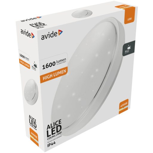 Avide LED Mennyezeti Lámpa IP44 Alice 18W 330*100mm NW 4000K (ACLO33NW-18W-AL)