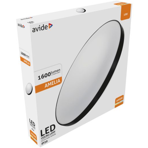Avide LED Mennyezeti Lámpa Amelia Fekete 18W 355*65mm NW 4000K (ACLO33NW-18W-AME-B)