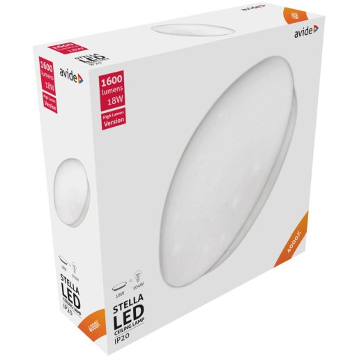 Avide LED Mennyezeti Lámpa Stella (Csillagos) 18W 330*100mm NW 4000K High Lumen (ACLO33NW-18W-HL-ST)