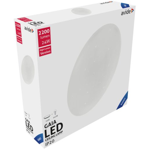 Avide LED Mennyezeti Lámpa Gaia 24W 380*105mm CW 6400K (ACLO38CW-24W-GAI)
