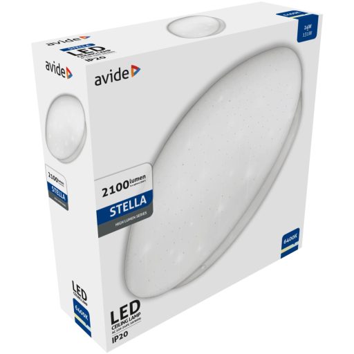 Avide LED Mennyezeti Lámpa Stella (Csillagos) 24W 380*110mm CW 6400K (ACLO38CW-24W-ST)