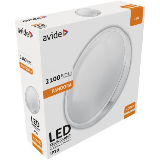 Avide LED Mennyezeti Lámpa Pandora (Alu) 24W 380*110mm NW 4000K (ACLO38NW-24W-ALU)