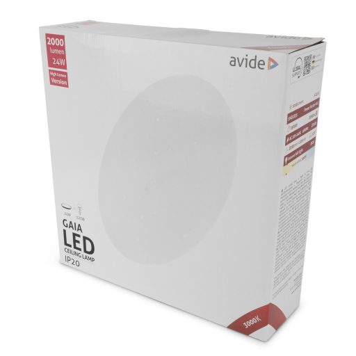 Avide LED Mennyezeti Lámpa Gaia 24W 380*105mm WW 3000K (ACLO38WW-24W-GAI)