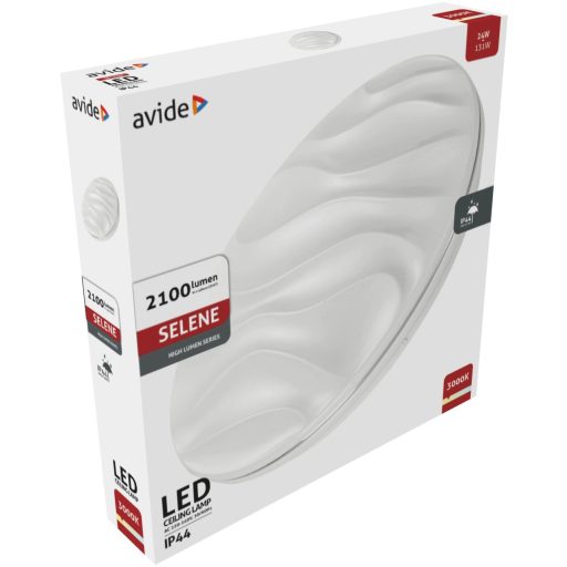 Avide LED Mennyezeti Lámpa IP44 Selene 24W 380*70mm WW 3000K (ACLO38WW-24W-SELE44)