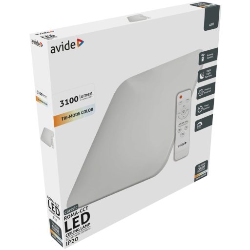 Avide LED Mennyezeti Lámpa Classic Roma-CCT 48W 3100lm Távirányítóval (ACLOCCT-48W-ROMA-NS)