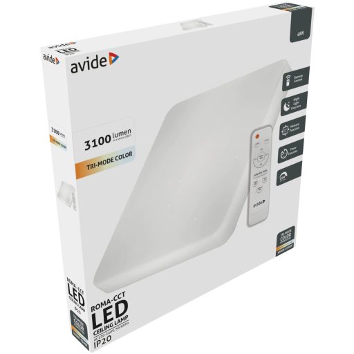 Avide LED Mennyezeti Lámpa Csillagos Roma-CCT Csillagos 48W 3100lm Távirányítóval (ACLOCCT-48W-ROMA)