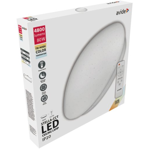 Avide LED Mennyezeti Lámpa Stella-CCT 80W (40+40) Távirányítóval (ACLOCCT-80W-R-ST)