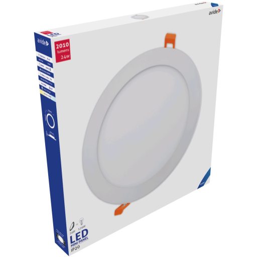 Avide LED Beépíthető Kerek Mennyezeti Lámpa ALU 24W CW 6400K (ACRPCW-R-24W-ALU)