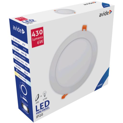 Avide LED Beépíthető Kerek Mennyezeti Lámpa ALU 6W CW 6400K (ACRPCW-R-6W-ALU)