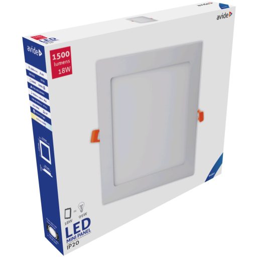 Avide LED Beépíthető Négyzetes Mennyezeti Lámpa ALU 18W CW 6400K (ACRPCW-S-18W-ALU)