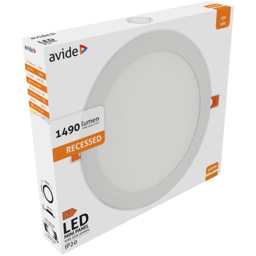 Avide LED Beépíthető Kerek Mennyezeti Lámpa ALU 18W NW 4000K (ACRPNW-R-18W-ALU)